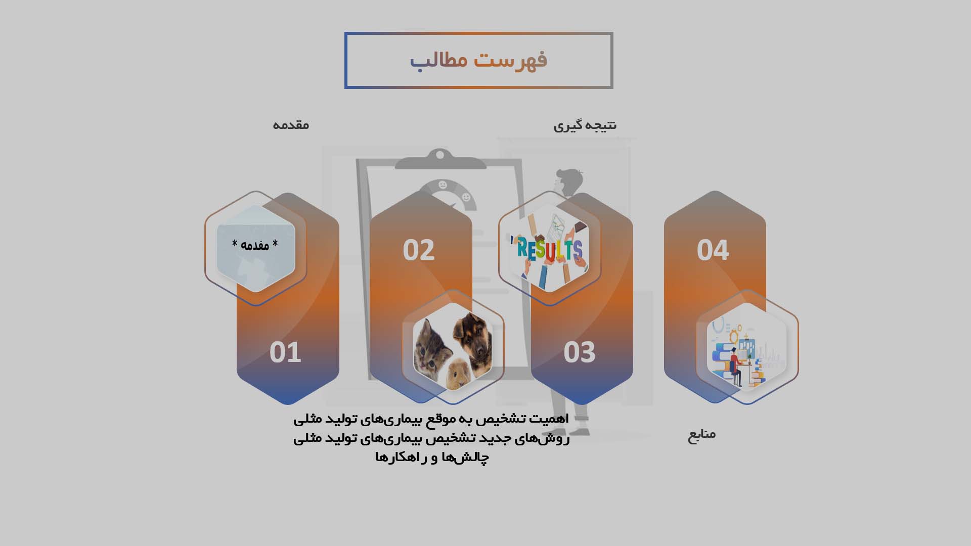 پاورپوینت توسعه روش‌های جدید تشخیص بیماری‌های تولید مثلی در حیوانات